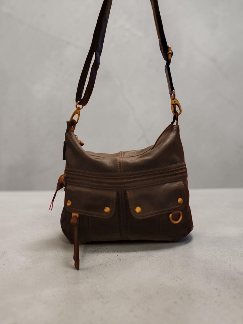 Fossil Classic Black Leather Crossbody Bag